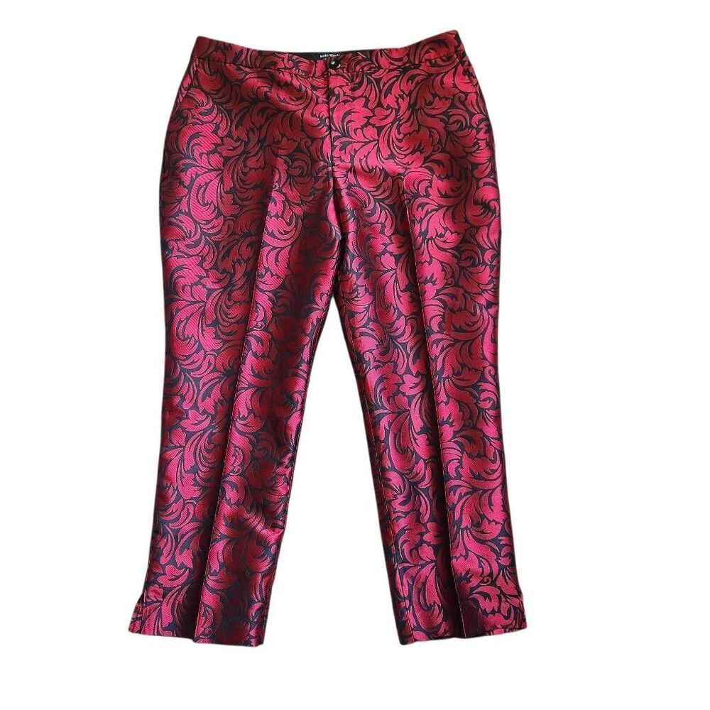 Kate Spade Pants Ankle Womens 16 High Rise Flourish Swirl Brocade Dressy Careerw - Picture 4 of 7